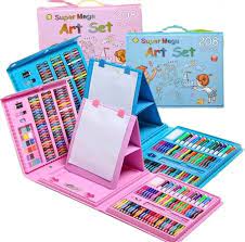 SET KIT DIBUJO NIÑOS 208 PIEZAS